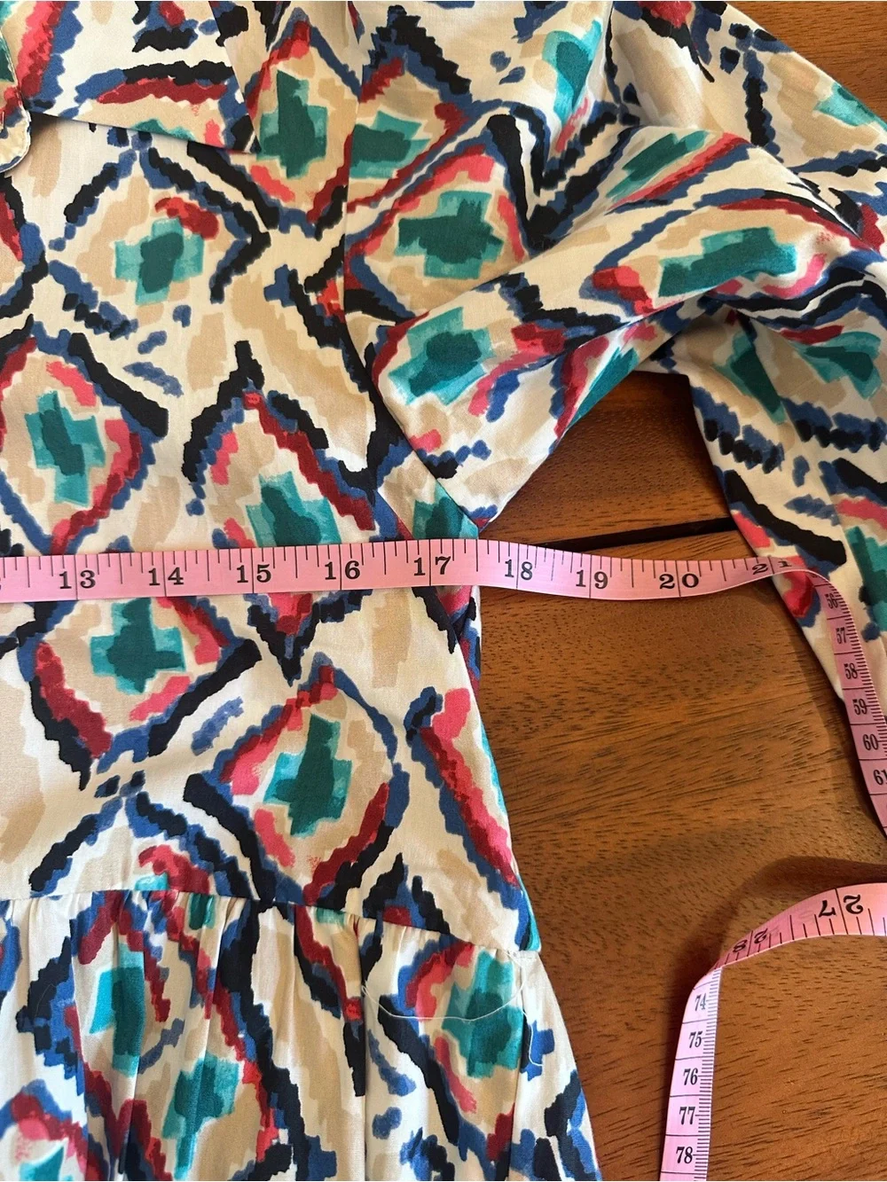 NWT Anthro Midi Dress inGeometric pattern. Button down long sleeve cotton - Picture 10 of 10